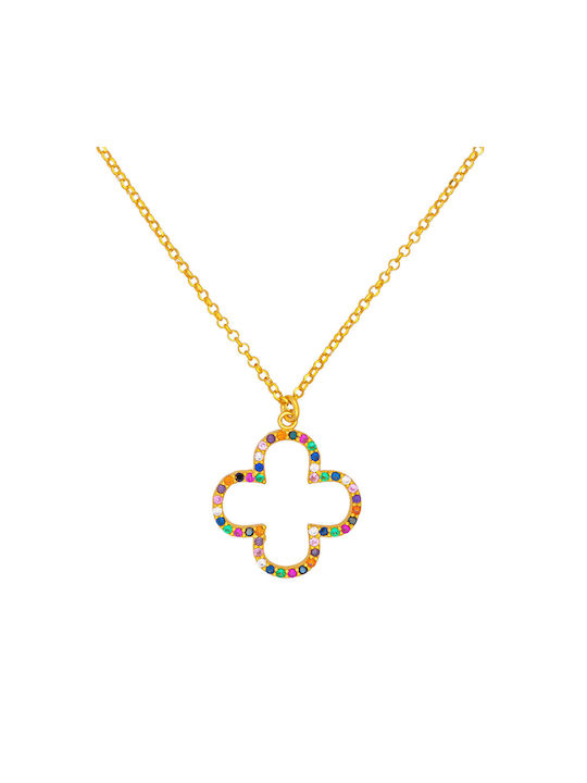 Excite-Fashion Women's Cross from Gold Plated Silver with Chain