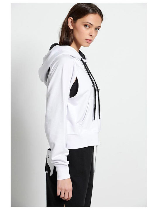 1231-904422 Women's Sweatshirt Jacket Hooded White