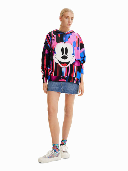 Arty Mickey Damen Sweatshirt Kapuzen Mehrfarbig