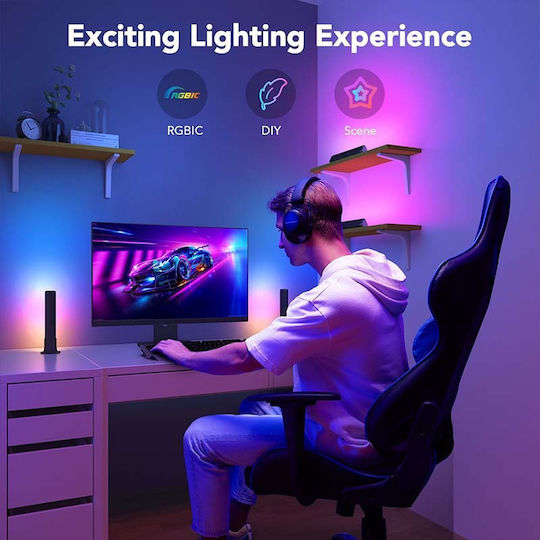 Govee Smart Διακοσμητικό Φωτιστικό Flow Plus LED RGBIC Μπάρα 2τμχ 8.4x8.4x26.6εκ.