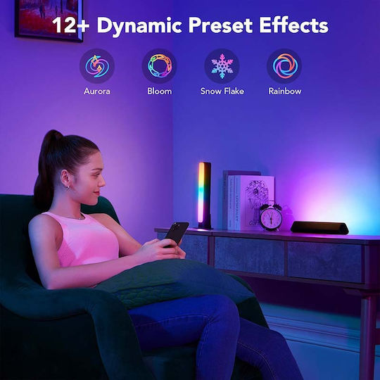 Govee Smart Διακοσμητικό Φωτιστικό Flow Plus LED RGBIC Μπάρα 2τμχ 8.4x8.4x26.6εκ.