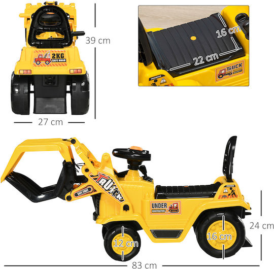 Kids Foot-to-Floor Ride On Tractor with Pedal Yellow