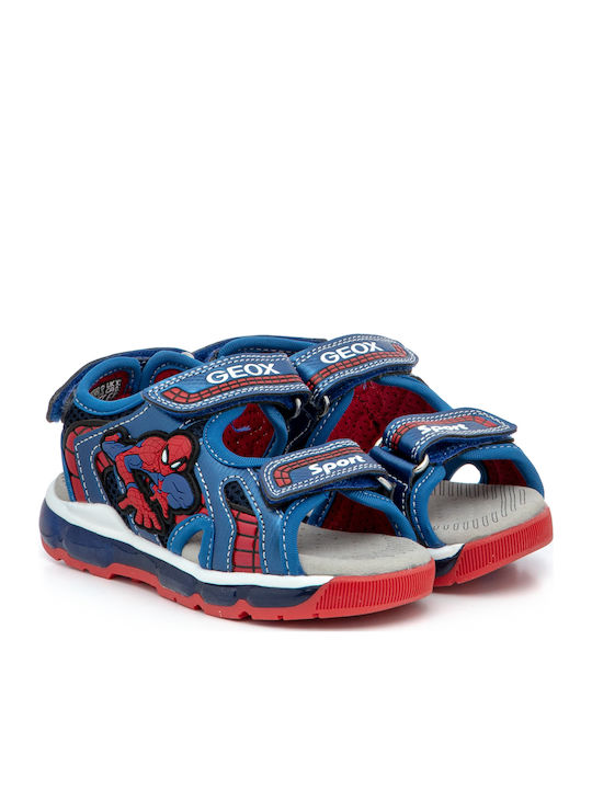Kinder Sandalen Spiderman Anatomisch mit Klettverschluss & Lichtern Blau