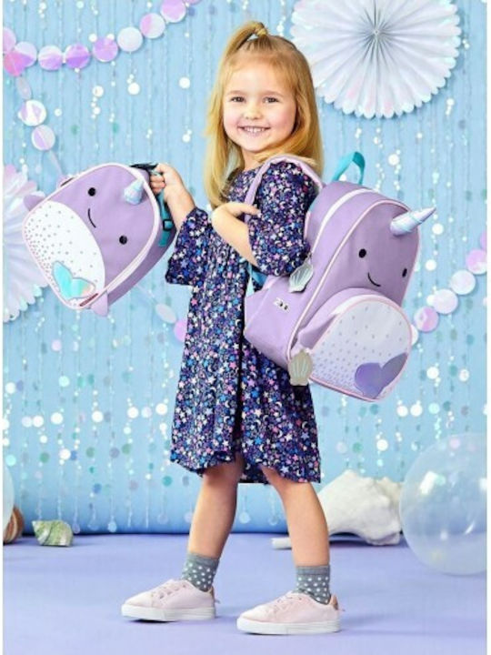 Skip Hop Zoo Whale School Bag Backpack Elementary, Elementary Lilac with Water Bottle Holder