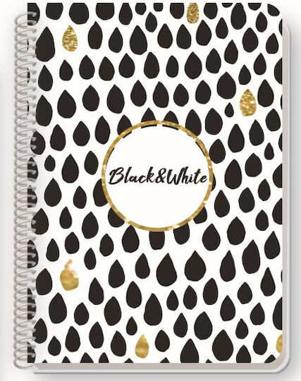 Black & White Spirale Schulheft Geregelt A4 35 Papiereinlagen Gold Verschiedene Designs