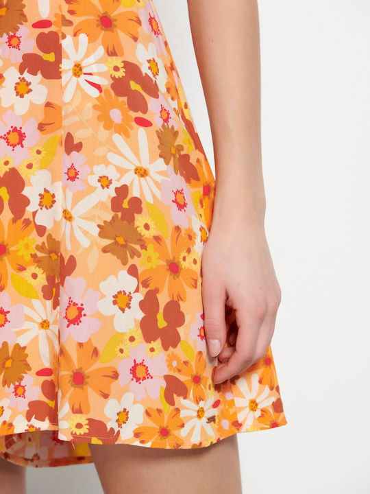 Γυναικείο Ψηλόμεσο Αθλητικό Σορτς Yellow Floral