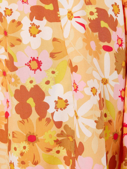 Γυναικείο Ψηλόμεσο Αθλητικό Σορτς Yellow Floral