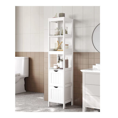 Vasagle Floor Bathroom Column Cabinet L30xD30xH141.5cm White