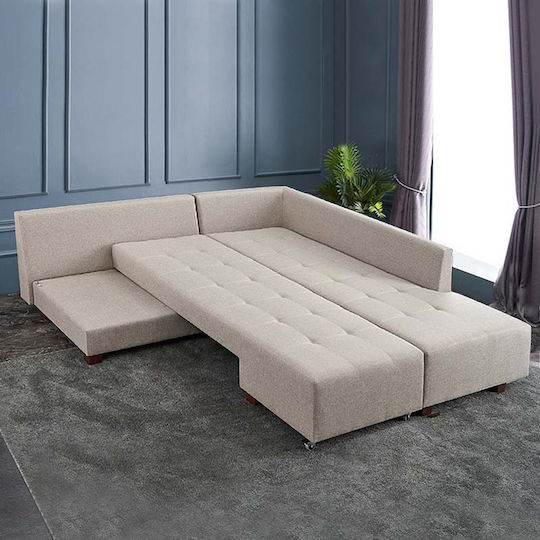 Manama Corner Couch Bed with Right Corner Cream 280x206x85 cm
