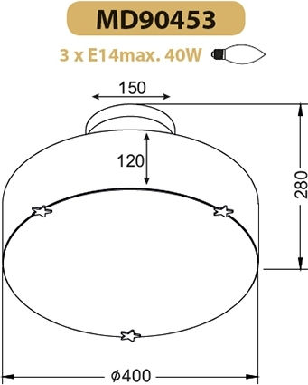 Aca Kids Ceiling Mount Ceiling Light