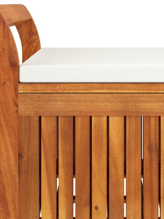 Bench Outdoor Wooden with Chest and Pillows 91x50x60cm