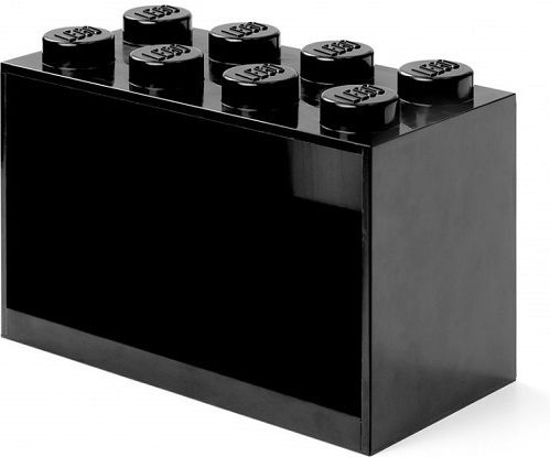Kids Shelf Box Mural 8 Studs Floor Black 32x16x21cm