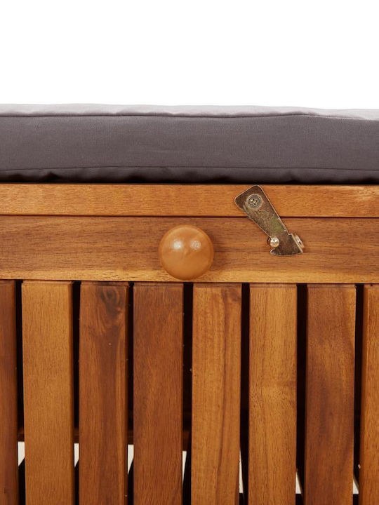 Bench Outdoor Wooden with Chest and Pillows 91x50x60cm