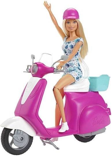 Barbie Puppe Und Ihr Scooter Fahrzeug Für Puppen Für 3+ Jahre