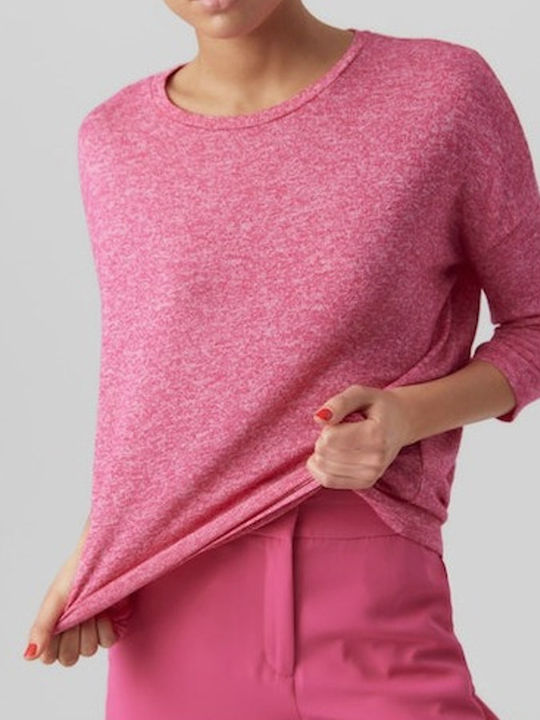 Vero Moda Women's Sweater with 3/4 Sleeve Pink