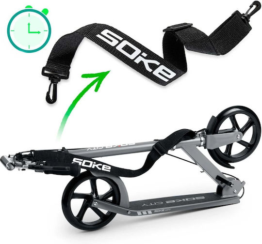 Soke Kids Scooter Foldable City 2-Wheel Gray