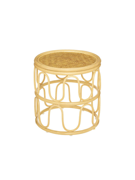 Round Zigon Set Henriette made of Beige Bamboo 2 Pieces M40xL40xH40.3cm