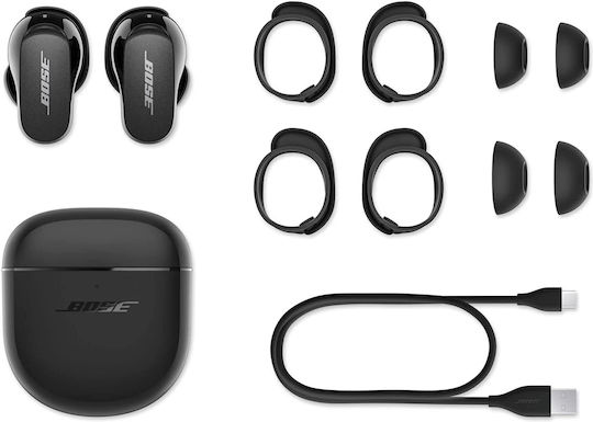 Bose QuietComfort Earbuds II Bluetooth Handsfree Ακουστικά με Αντοχή στον Ιδρώτα και Θήκη Φόρτισης Triple Black