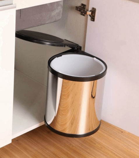 Starax Starax Mülleimer Für Schrank Aus Inox Silber 13lt