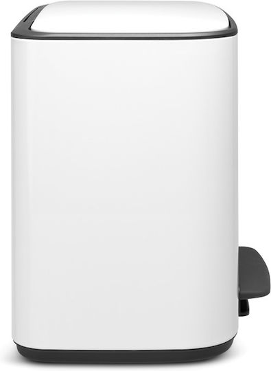 Brabantia Кошче за Рециклиране Пластмасово с Педал Бяло 34л