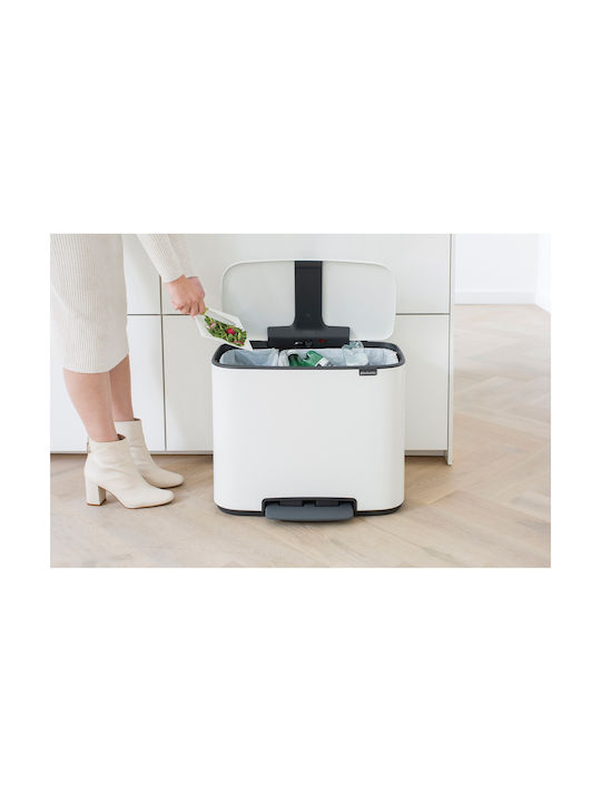 Brabantia Bo Waste Bin Recycling with Pedal White 34lt 1pcs