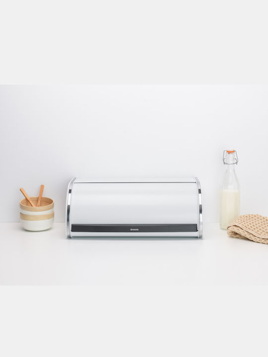 Brabantia Metallic Bread Box with Lid White