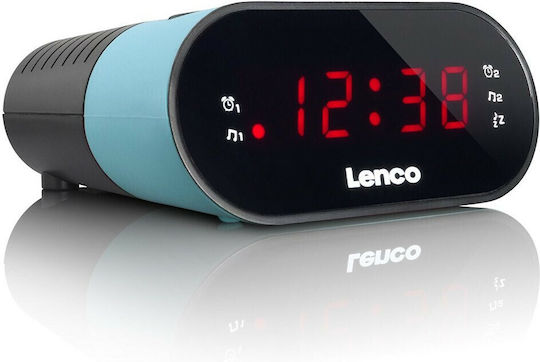 Lenco Lenco Digital Tabletop Clock LED Plastic with Alarm Clock & Radio Blue CR-07