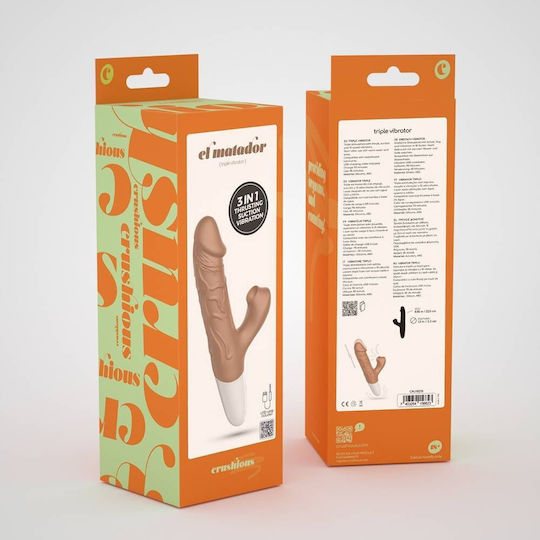 Crushious El Matador Αναρροφητής Αιδοίου με Δόνηση Thrusting Rabbit Vibrator With Suction Καφέ
