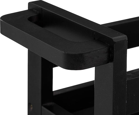 Atmosphera Kitchen Trolley Wooden 3 Tiers Black 40x15x75cm