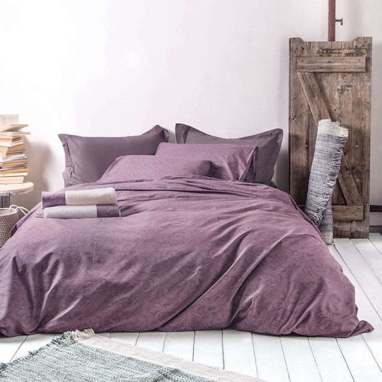 Rythmos Set Cearșafuri cu Elastic 165x205+29cm. Charisma Purple 4buc