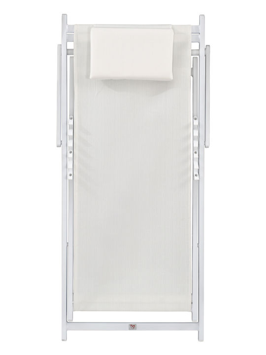 Σεζλόνγκ Αλουμινίου με Λευκό Ύφασμα 59.5x99x97cm
