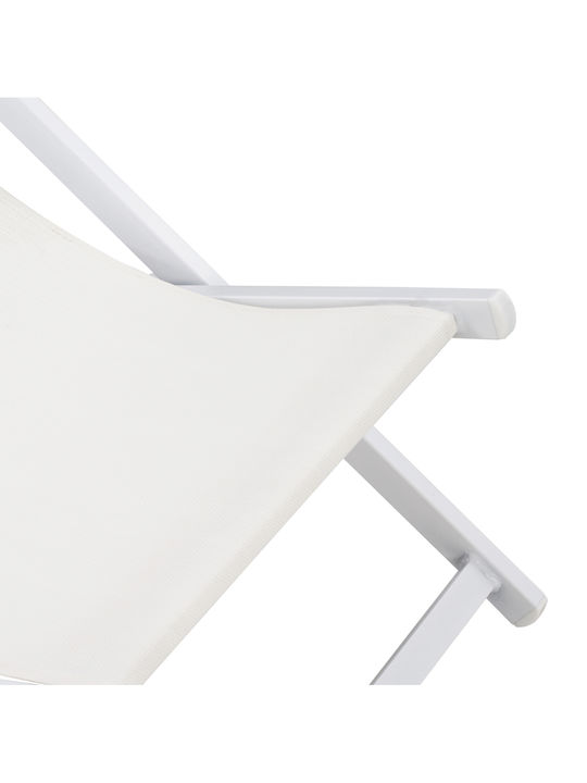 Σεζλόνγκ Αλουμινίου με Λευκό Ύφασμα 59.5x99x97cm