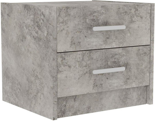Wooden Bedside Table Olympus Anthracite 47.5x40.5x40.5cm