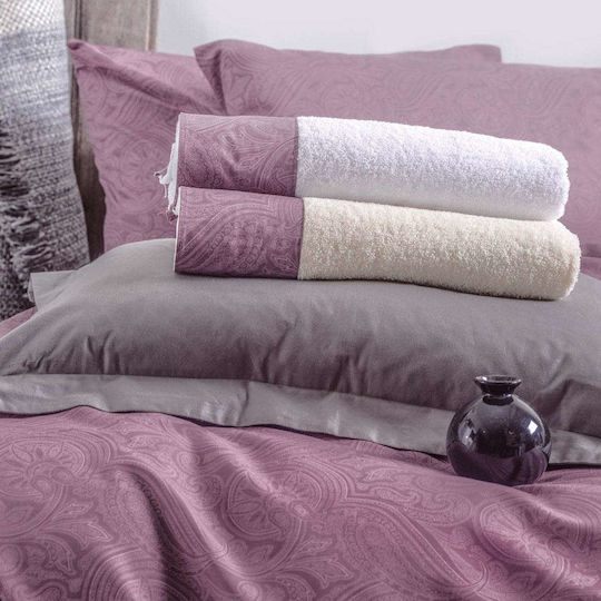Rythmos Duvet Cover Set Cotton Single with Pillowcase 160x250 Charisma Purple
