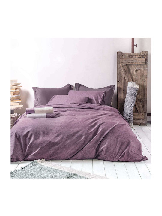 Rythmos Duvet Cover Set Cotton Queen with 2 Pillowcases 225x250 Charisma Purple