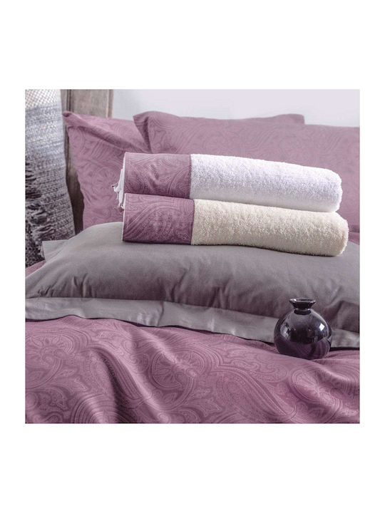 Rythmos Duvet Cover Set Cotton Queen with 2 Pillowcases 225x250 Charisma Purple
