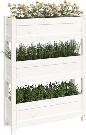 vidaXL Ζαρντινιέρα Ξύλινη Λευκή 77x25x104.5εκ.