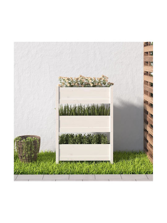 vidaXL Planter Box Lemn Alb 77x25x104.5cm.