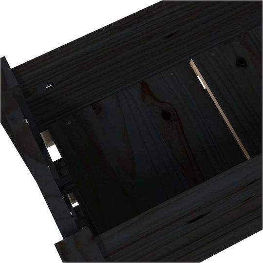 vidaXL Ζαρντινιέρα Ξύλινη Μαύρη 77x25x104.5εκ.