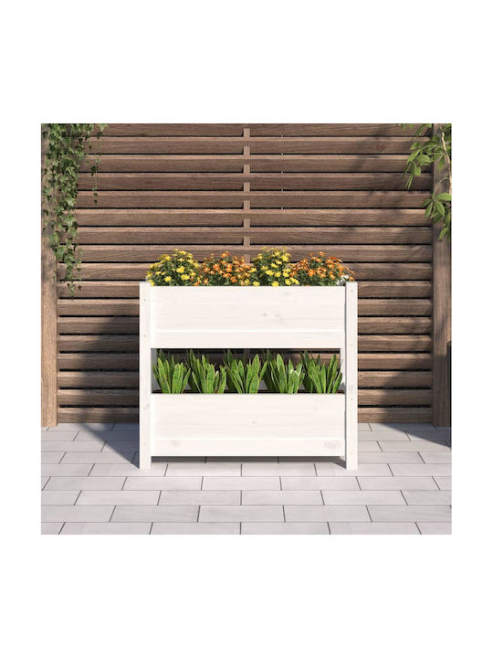 vidaXL Blumenkasten Hölzernes Weiß 77x25x66cm.