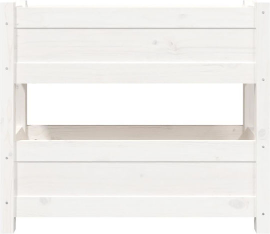 vidaXL Planter Box Wooden White 77x25x66cm.
