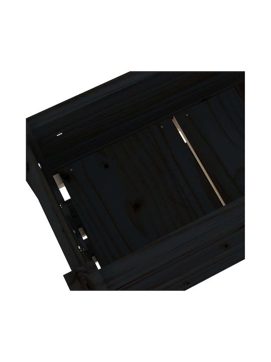 vidaXL Blumenkasten Hölzernes Schwarz 112x25x104.5cm.