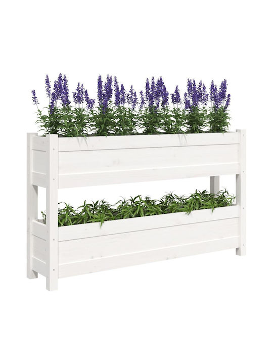 vidaXL Blumenkasten Hölzernes Weiß 112x25x66cm.