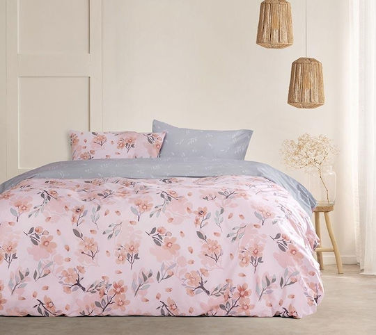Kocoon Flor Cuvertură Extra-dublu Bumbac Roz 220x245cm