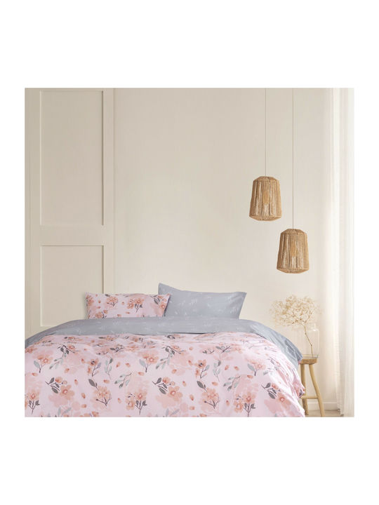 Kocoon Flor Coverlet Queen Size Cotton Pink 220x245cm