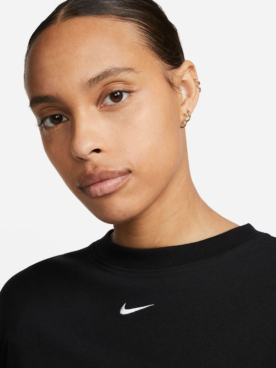 Sportswear Καλοκαιρινό Mini Αθλητικό Φόρεμα T-shirt Κοντομάνικο Μαύρο