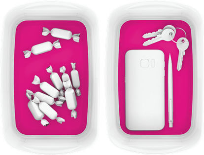 Plastic Desk Organizer 5257 in Pink Color 1pcs 24.6x9.8x16cm