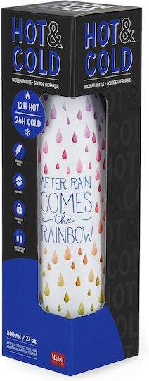 Legami Milano Hot&Cold Recyclable Thermos Bottle Stainless Steel BPA Free 800ml After Rain
