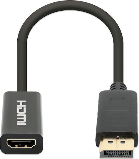 Manhattan Μετατροπέας DisplayPort male σε HDMI female 1τμχ 153713