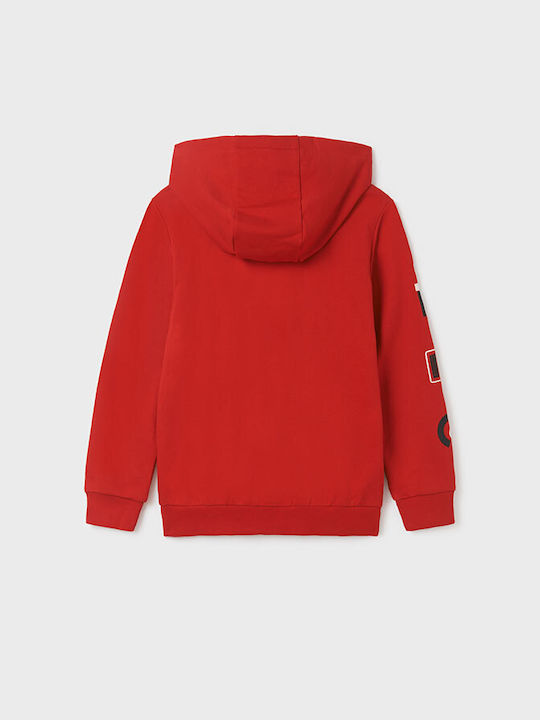 Mayoral Boys Hooded Sweatshirt with Zipper Red